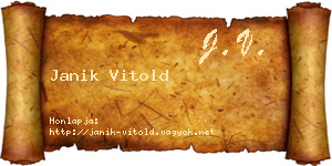 Janik Vitold névjegykártya